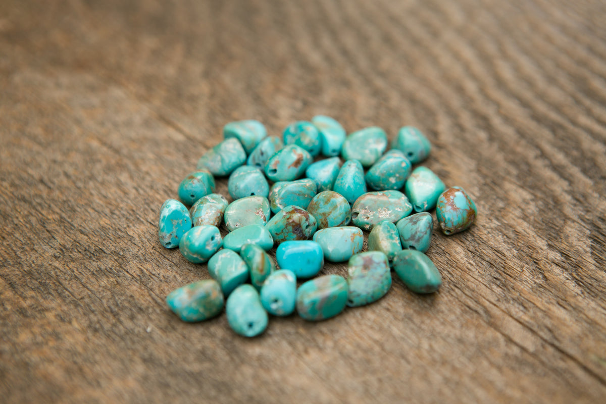 Handmade genuine leather and turquoise studs Leather Jewelry — 33 Ranch & Saddlery, LLC main image 2