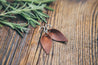 Small Leather Petal Earrings shown in English Tan