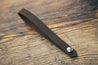 Hand-crafted guitar neck adapter strap in brown with nickel hardware. 