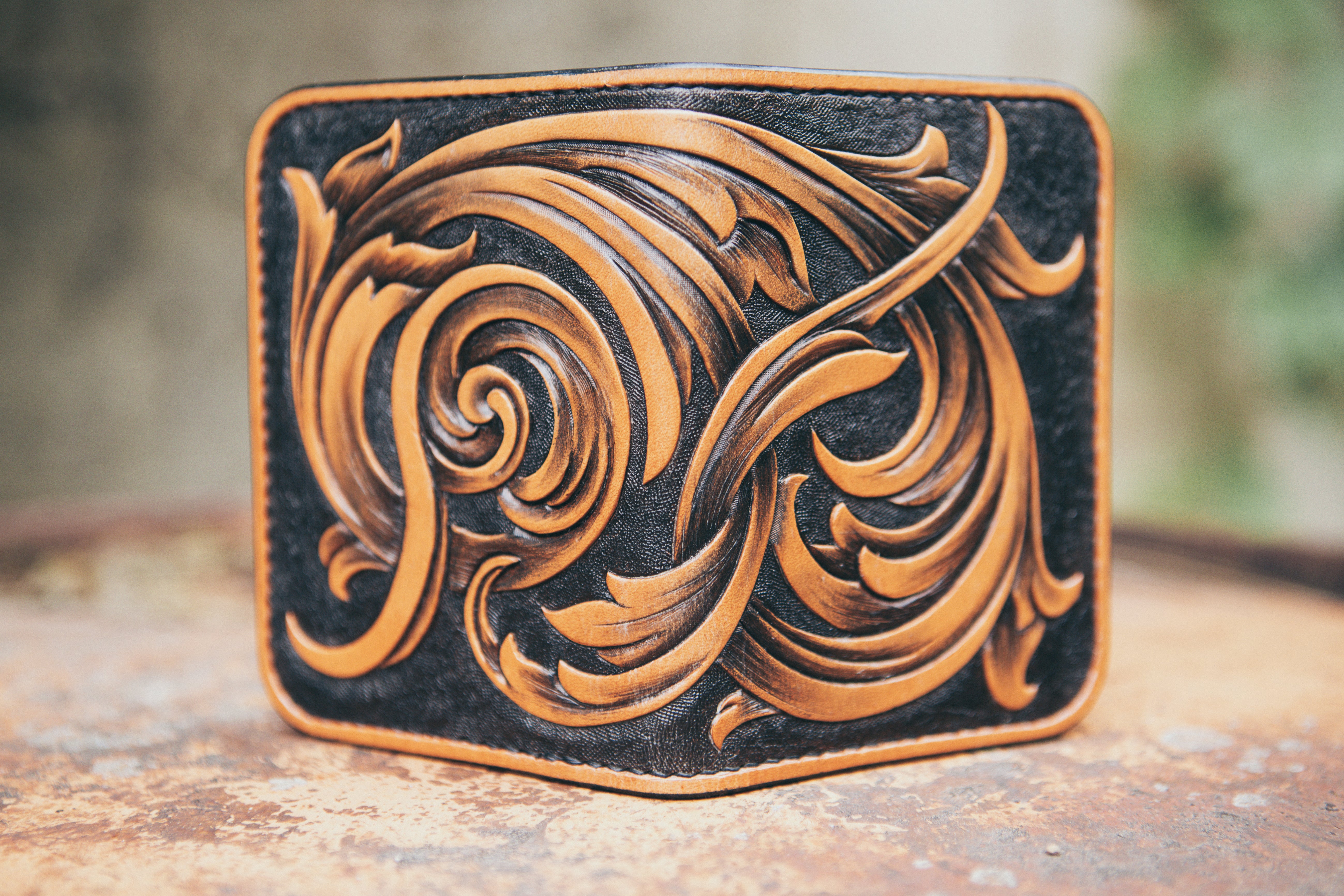 小物 diosbras Leather Carving bifold wallet shop-handmade-leather-wallet-