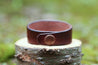 Heavy-duty Line 20 antique copper snap provides closure for leather cuff bracelet