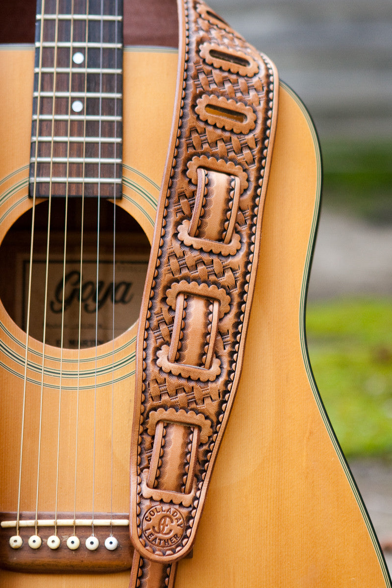 Utænkelig Rafflesia Arnoldi dæmning Basket Stamp Guitar Strap – Colladay Leather