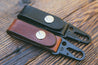 Mahogany and black leather key fobs with HK clip
