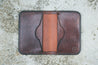 Interior of handcrafted four pocket leather wallet