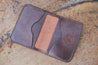 Interior of leather wallet with four pockets for cards and cash
